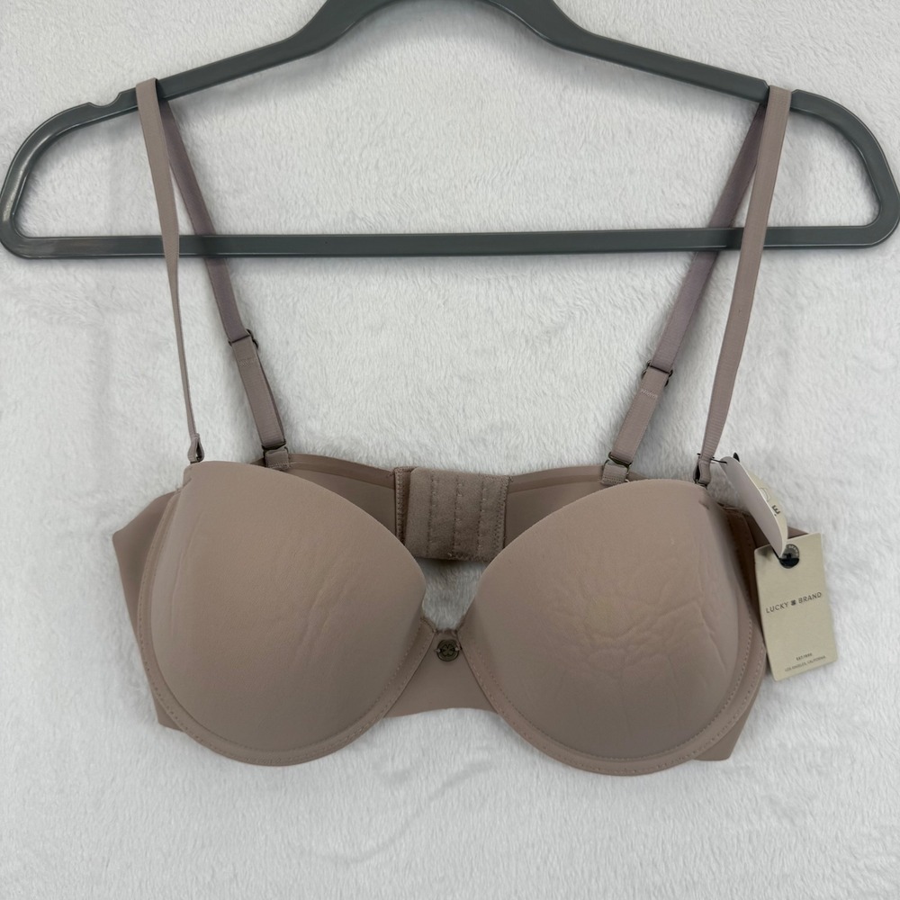 Lucky Brand Convertible Bra 36C NWT Beige‎ Padded Underwire Adjustable Straps
